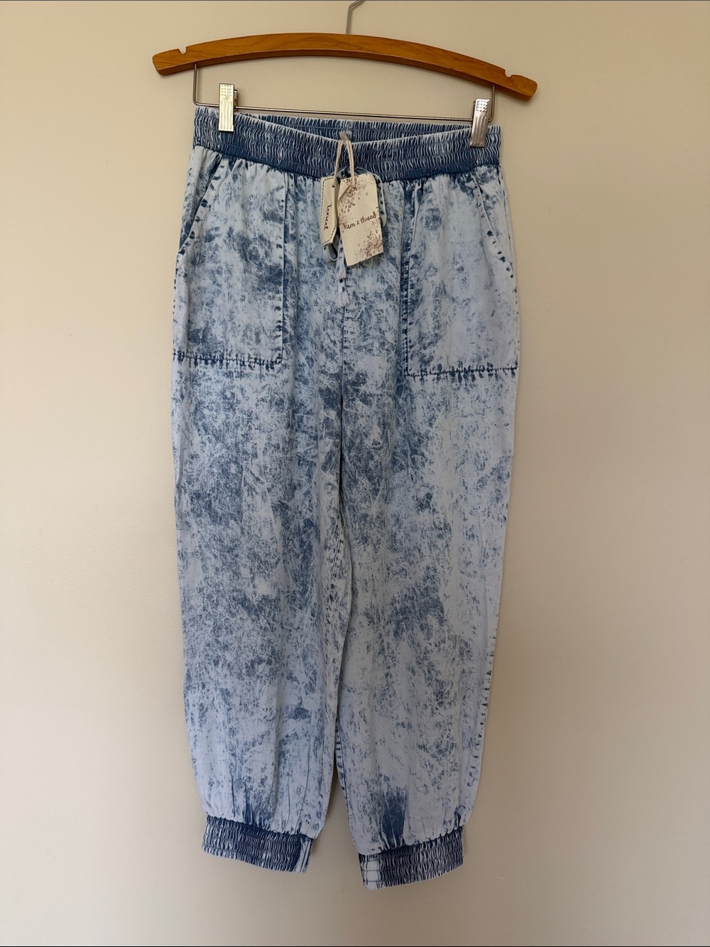 Hem & Thread Light Blue Acid Wash Boyfriend Jeans